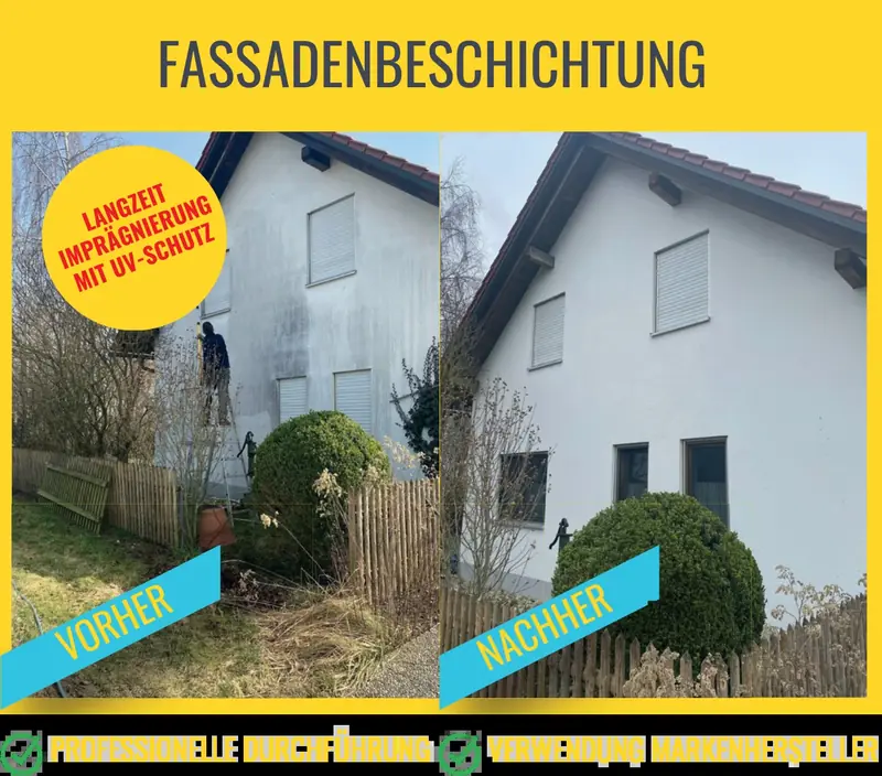 Fassade nach Reinigung und Langzeit-Imprägnierung